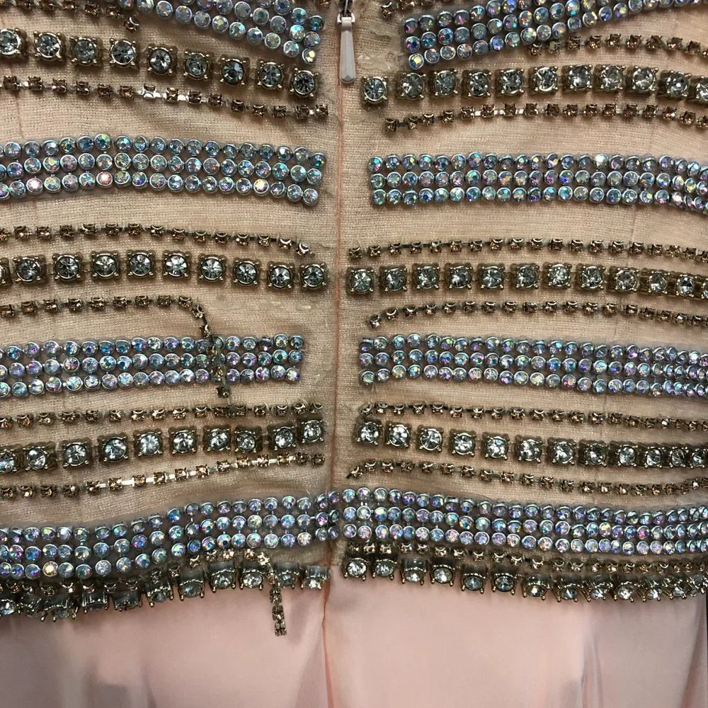 Alyce Blush and Gold Prom or Bridesmaid Dresses, Strapless Aline Flowy chiffon - Picture 9 of 13